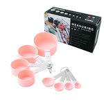 Measuring Cups and Spoons Set丨Stackable Plastic Kitchen Measuring Set with Stainless Steel Handle