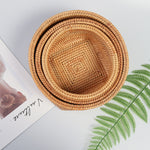 Square base Fruit basket丨Handmade Rattan Weaving Storage Baskets