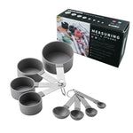 Measuring Cups and Spoons Set丨Stackable Plastic Kitchen Measuring Set with Stainless Steel Handle