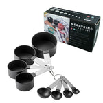 Measuring Cups and Spoons Set丨Stackable Plastic Kitchen Measuring Set with Stainless Steel Handle