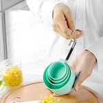 Measuring Cups and Spoons Set丨Stackable Plastic Kitchen Measuring Set with Stainless Steel Handle