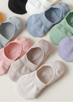 Women's Socks丨10 Pairs Pure Color Cotton Boat Socks