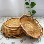 Lace Fruit basket丨Handmade Rattan Weaving Storage Tray