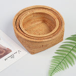 Square base Fruit basket丨Handmade Rattan Weaving Storage Baskets