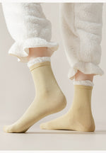 Women's Socks丨Winter 5 Pairs Frilled Cotton Socks