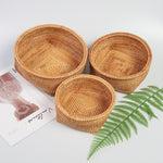 Square base Fruit basket丨Handmade Rattan Weaving Storage Baskets